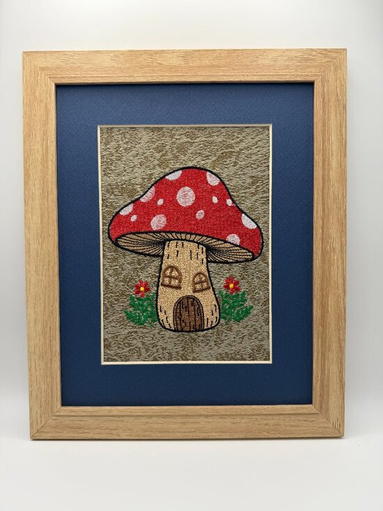 Simply Quilted Other - Homemade Mushroom Cottage Embroidery Art